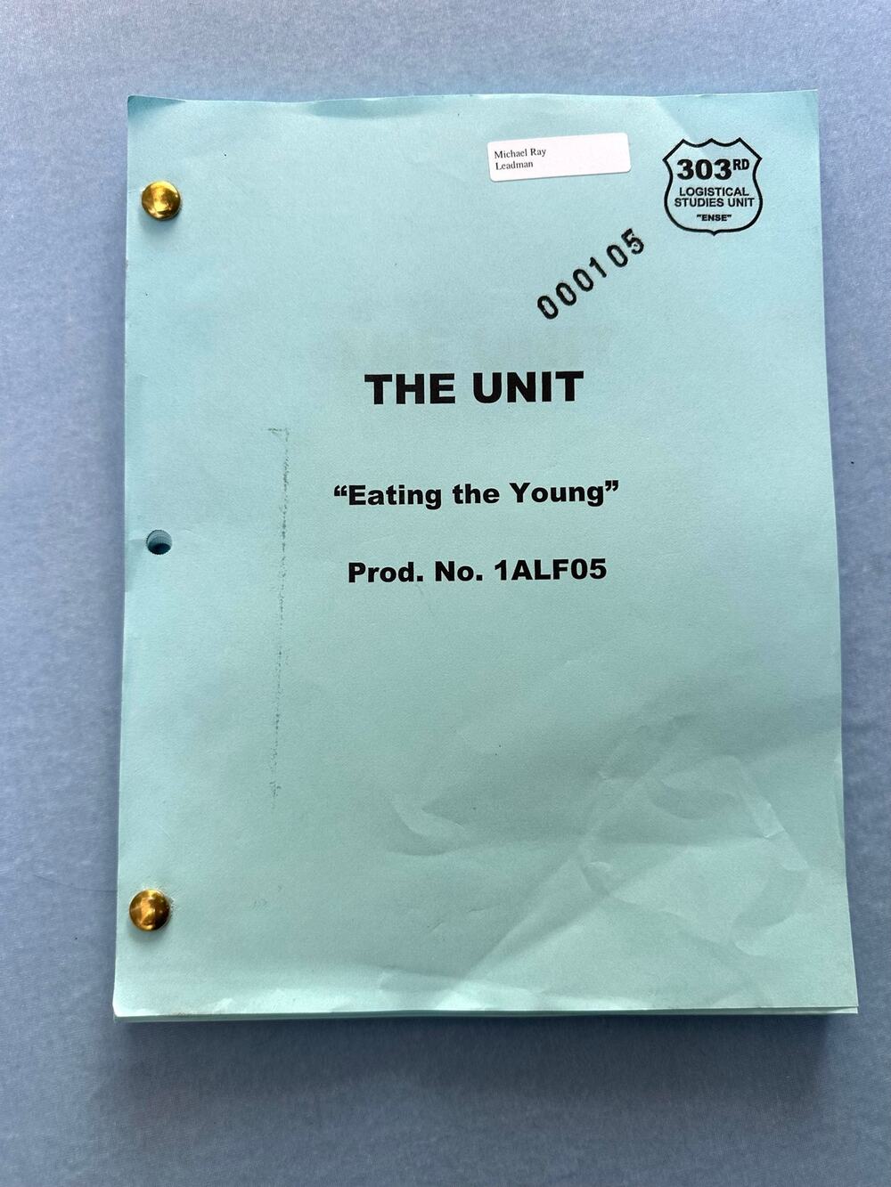 THE UNIT TV Script Eating the Young Original Production Used Full Blue 2005